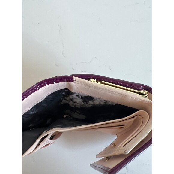 Ted Baker Patent Leather Wallet Wine Purple - Picture 5 of 7